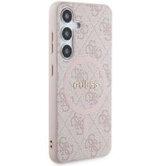 Guess Kryt Guess GUHMS24SG4GFRP Samsung Galaxy S24 hardcase 4G Collection Leather Metal Logo MagSafe pink