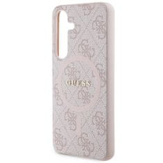 Guess Kryt Guess GUHMS24SG4GFRP Samsung Galaxy S24 hardcase 4G Collection Leather Metal Logo MagSafe pink