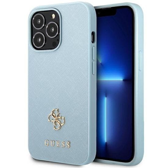 Guess Kryt Guess GUHCP13LPS4MB Apple iPhone 13 Pro blue hardcase Saffiano 4G Small Metal Logo