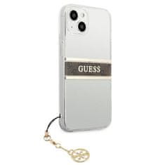 Guess Kryt Guess GUHCP13SKB4GBR Apple iPhone 13 mini Transparent hardcase 4G Brown Strap Charm