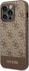 Guess Kryt Guess GUHCP14XG4GLBR Apple iPhone 14 Pro Max brown hard case 4G Stripe Collection