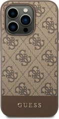 Guess Kryt Guess GUHCP14XG4GLBR Apple iPhone 14 Pro Max brown hard case 4G Stripe Collection