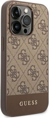 Guess Kryt Guess GUHCP14XG4GLBR Apple iPhone 14 Pro Max brown hard case 4G Stripe Collection