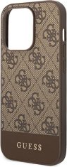 Guess Kryt Guess GUHCP14XG4GLBR Apple iPhone 14 Pro Max brown hard case 4G Stripe Collection