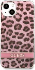 Guess Kryt Guess GUHCP13SHSLEOP Apple iPhone 13 mini pink hardcase Leopard