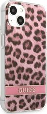 Guess Kryt Guess GUHCP13SHSLEOP Apple iPhone 13 mini pink hardcase Leopard