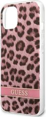 Guess Kryt Guess GUHCP13SHSLEOP Apple iPhone 13 mini pink hardcase Leopard