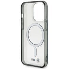 MobilPouzdra.cz Kryt BMW BMHMP14XHCRS Apple iPhone 14 Pro Max transparent hardcase Silver Ring MagSafe