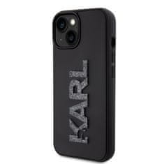 Karl Lagerfeld Kryt Karl Lagerfeld KLHCP15S3DMBKCK Apple iPhone 15 hardcase 3D Rubber Glitter Logo black