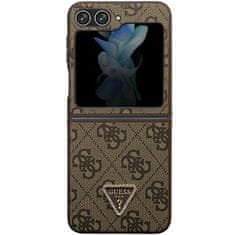 Guess Kryt Guess GUHCZF5P4TDPW Samsung Galaxy Z Flip 5 hardcase Leather 4G Triangle Strass brown