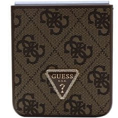 Guess Kryt Guess GUHCZF5P4TDPW Samsung Galaxy Z Flip 5 hardcase Leather 4G Triangle Strass brown