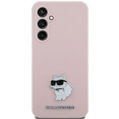 Karl Lagerfeld Kryt Karl Lagerfeld KLHCS23FESMHCNPP Samsung Galaxy S23 FE Silicone Choupette Metal Pin pink