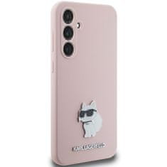 Karl Lagerfeld Kryt Karl Lagerfeld KLHCS23FESMHCNPP Samsung Galaxy S23 FE Silicone Choupette Metal Pin pink