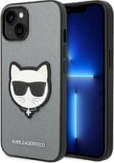 Karl Lagerfeld Kryt Karl Lagerfeld KLHCP14MSAPCHG Apple iPhone 14 Plus / 15 Plus hardcase silver Saffiano Choupette Head Patch