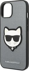 Karl Lagerfeld Kryt Karl Lagerfeld KLHCP14MSAPCHG Apple iPhone 14 Plus / 15 Plus hardcase silver Saffiano Choupette Head Patch