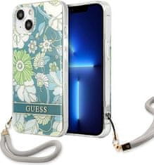 Guess Kryt Guess GUHCP13MHFLSN Apple iPhone 13 green hardcase Flower Strap