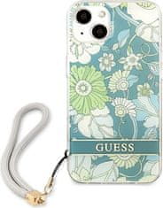 Guess Kryt Guess GUHCP13MHFLSN Apple iPhone 13 green hardcase Flower Strap