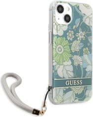 Guess Kryt Guess GUHCP13MHFLSN Apple iPhone 13 green hardcase Flower Strap