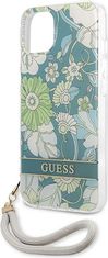 Guess Kryt Guess GUHCP13MHFLSN Apple iPhone 13 green hardcase Flower Strap