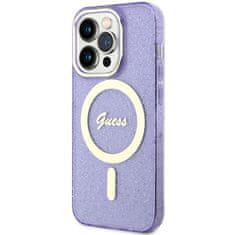 Guess Kryt Guess GUHMP14XHCMCGU Apple iPhone 14 Pro Max purple hardcase Glitter Gold MagSafe