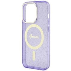 Guess Kryt Guess GUHMP14XHCMCGU Apple iPhone 14 Pro Max purple hardcase Glitter Gold MagSafe