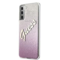 Guess Kryt Guess GUHCS21MPCUGLSPI Samsung Galaxy S21+ Plus pink hardcase Glitter Gradient Script