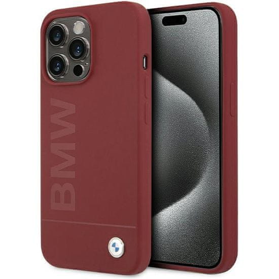 MobilPouzdra.cz Kryt BMW BMHMP15XSLBLRE Apple iPhone 15 Pro Max hardcase Silicone Big Logo MagSafe red