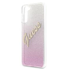 Guess Kryt Guess GUHCS21MPCUGLSPI Samsung Galaxy S21+ Plus pink hardcase Glitter Gradient Script