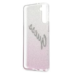 Guess Kryt Guess GUHCS21MPCUGLSPI Samsung Galaxy S21+ Plus pink hardcase Glitter Gradient Script