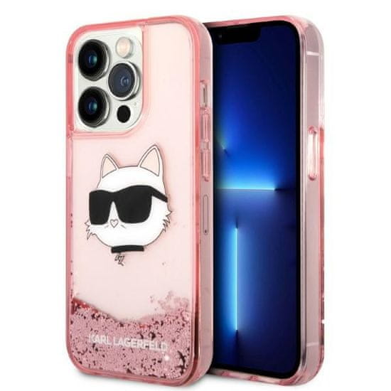 Karl Lagerfeld Kryt Karl Lagerfeld KLHCP14XLNCHCP Apple iPhone 14 Pro Max pink hardcase Glitter Choupette Head