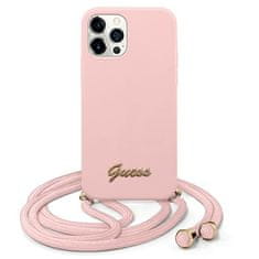 Guess Kryt Guess GUHCP12LLSCLMGLP Apple iPhone 12 Pro Max pink hardcase Metal Logo Cord