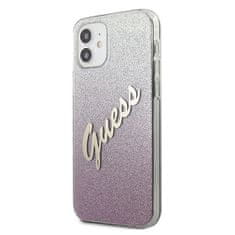 Guess Kryt Guess GUHCP12SPCUGLSPI Apple iPhone 12 mini pink hardcase Glitter Gradient Script