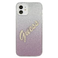 Guess Kryt Guess GUHCP12SPCUGLSPI Apple iPhone 12 mini pink hardcase Glitter Gradient Script