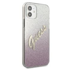 Guess Kryt Guess GUHCP12SPCUGLSPI Apple iPhone 12 mini pink hardcase Glitter Gradient Script