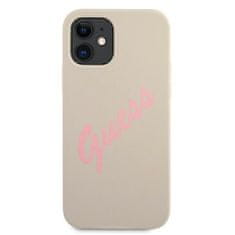 Guess Kryt Guess GUHCP12SLSVSGP Apple iPhone 12 mini grey pink hardcase Silicone Vintage