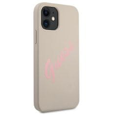 Guess Kryt Guess GUHCP12SLSVSGP Apple iPhone 12 mini grey pink hardcase Silicone Vintage