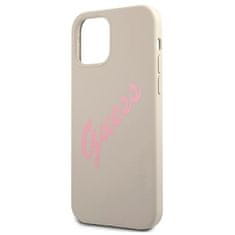 Guess Kryt Guess GUHCP12SLSVSGP Apple iPhone 12 mini grey pink hardcase Silicone Vintage