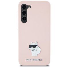 Karl Lagerfeld Kryt Karl Lagerfeld KLHCS24MSMHCNPP Samsung Galaxy S24+ Plus Silicone Choupette Metal Pin pink