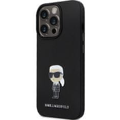 Karl Lagerfeld Kryt Karl Lagerfeld KLHCP14LSMHKNPK iPhone 14 Pro Silicone Ikonik Metal Pin black