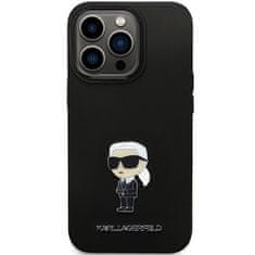 Karl Lagerfeld Kryt Karl Lagerfeld KLHCP14LSMHKNPK iPhone 14 Pro Silicone Ikonik Metal Pin black