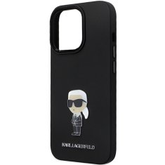 Karl Lagerfeld Kryt Karl Lagerfeld KLHCP14LSMHKNPK iPhone 14 Pro Silicone Ikonik Metal Pin black