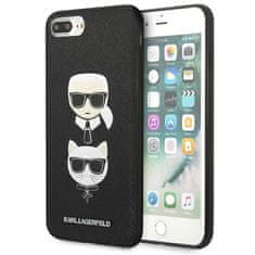 Karl Lagerfeld Kryt Karl Lagerfeld KLHCI8LSAKICKCBK Apple iPhone 8/7 Plus black hardcase Saffiano Ikonik Karl&Choupette Head