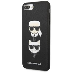 Karl Lagerfeld Kryt Karl Lagerfeld KLHCI8LSAKICKCBK Apple iPhone 8/7 Plus black hardcase Saffiano Ikonik Karl&Choupette Head