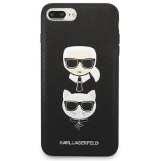 Karl Lagerfeld Kryt Karl Lagerfeld KLHCI8LSAKICKCBK Apple iPhone 8/7 Plus black hardcase Saffiano Ikonik Karl&Choupette Head