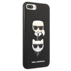 Karl Lagerfeld Kryt Karl Lagerfeld KLHCI8LSAKICKCBK Apple iPhone 8/7 Plus black hardcase Saffiano Ikonik Karl&Choupette Head