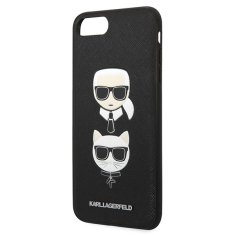 Karl Lagerfeld Kryt Karl Lagerfeld KLHCI8LSAKICKCBK Apple iPhone 8/7 Plus black hardcase Saffiano Ikonik Karl&Choupette Head