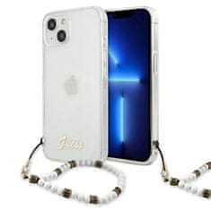 Guess Kryt Guess GUHCP13SKPSWH Apple iPhone 13 mini Transparent hardcase White Pearl