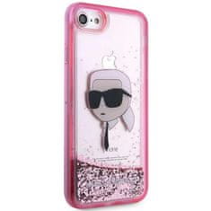 Karl Lagerfeld Kryt Karl Lagerfeld KLHCI8LNKHCP Apple iPhone SE 2022/SE 2020/8/7 pink hardcase Glitter Karl Head