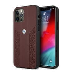 MobilPouzdra.cz Kryt BMW BMHCP12LRSPPR Apple iPhone 12 Pro Max red hardcase Leather Curve Perforate