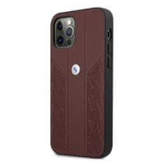 MobilPouzdra.cz Kryt BMW BMHCP12LRSPPR Apple iPhone 12 Pro Max red hardcase Leather Curve Perforate